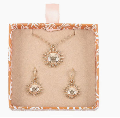 Sun Earring and Necklace Set