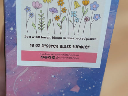 Be A Wildflower 16oz Glas-Tumbler