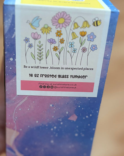 Be A Wildflower 16oz Glass Tumblr