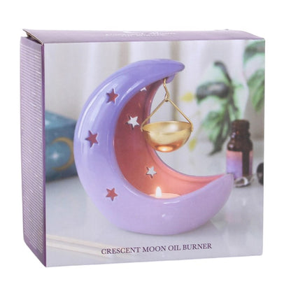 Purple Pastel Crescent Moon Hanging Oil Burner Serenity healing gifts